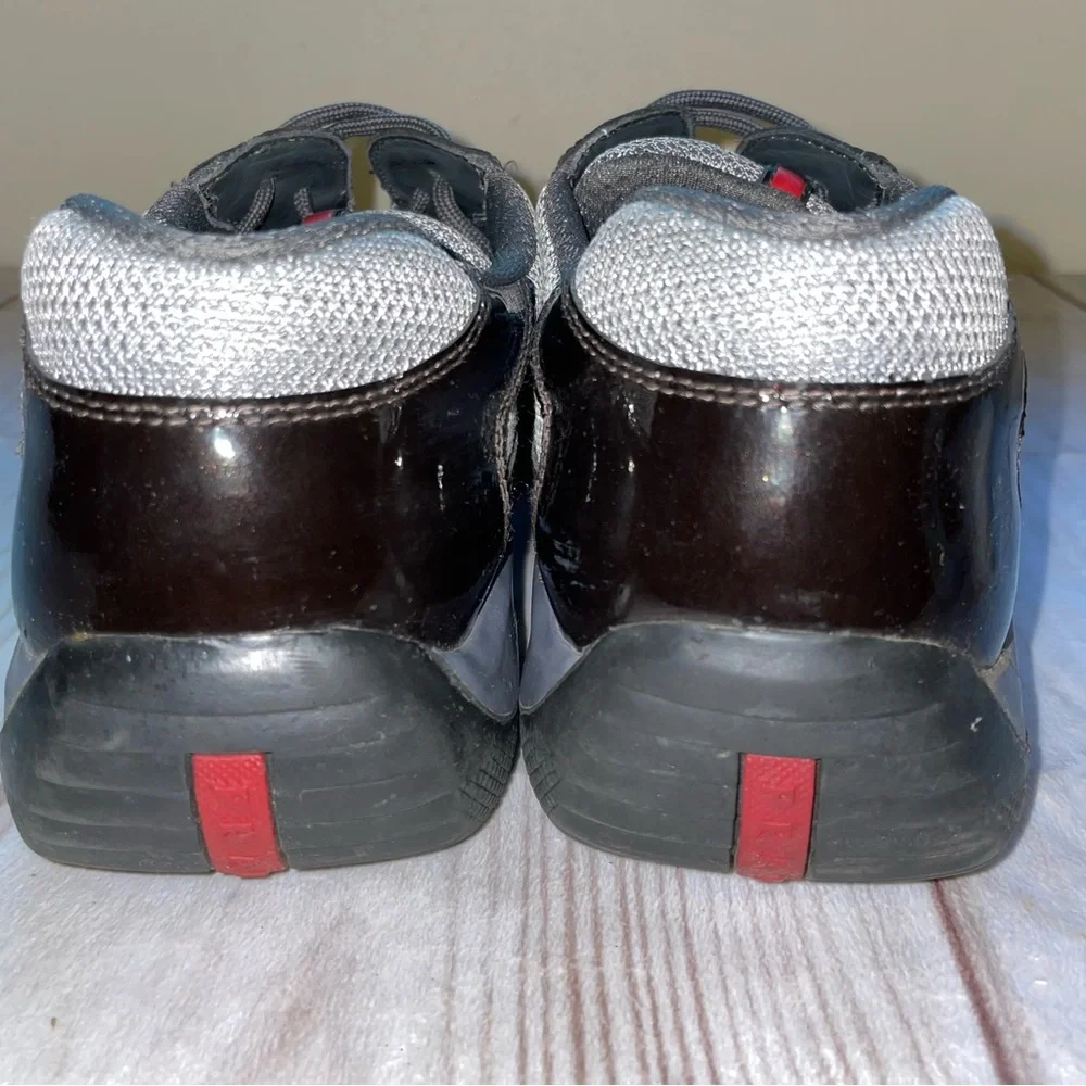 Prada Americas Cup Sneakers Men Black Patent Leather UK 11 US 12 - Picture 5 of 10